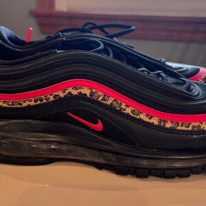 Nike Air Max 97 Black with Red and Leopard Accents